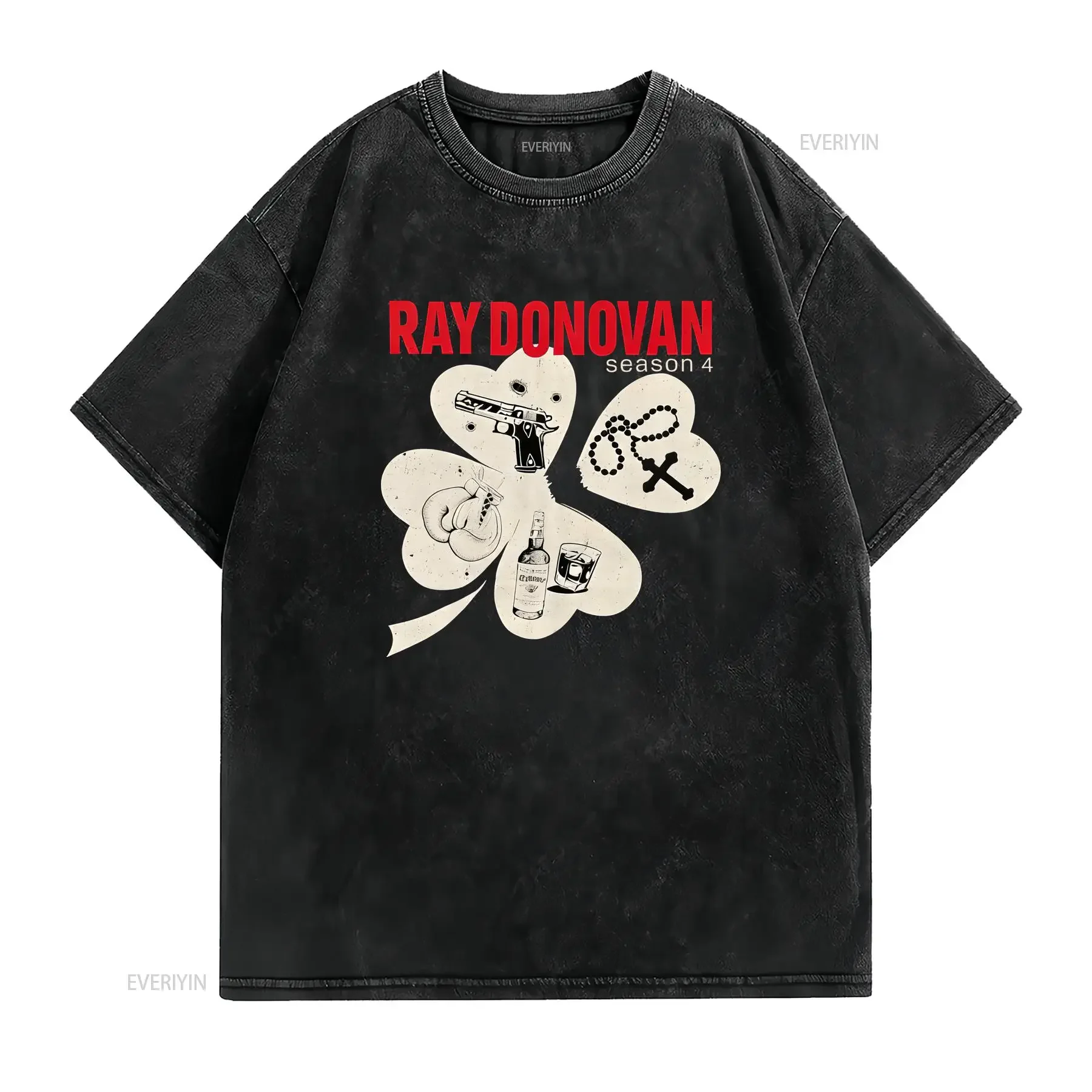Ray Donovan Season 4 Movie Promo T Shirt Size XL Showtime TV Show vintage Washed streetwear Top For Everyday Wear Comfortable