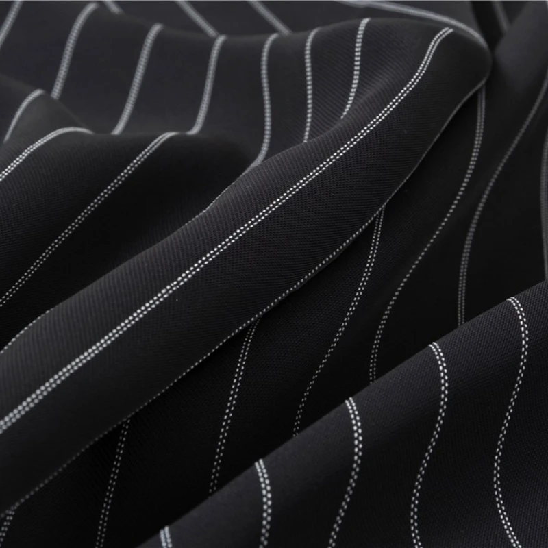 Black White Striped Fabric Thick DIY For Sewing Pants Jackets