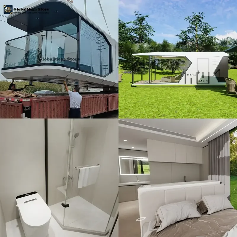 Casa Prefabricada Tipo Pod, Casa de Lujo Prefabricada para Oficinas en China, Hotel Espacial Moderno de Lujo, 18, 28, 38 m2