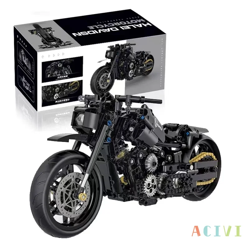 ACIVI Classic Motorbike Speed Champions Modern High-tech Moto 1290 1:8 Model Building Blocks Sets Brick Toys Kids Gifts