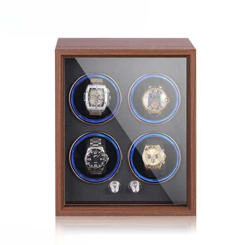 

Automatic Watch Winder Mute Antimagnetic Watches Winders Luxury Transparent Glass Mechanical Watch Winder Organizer Packaging