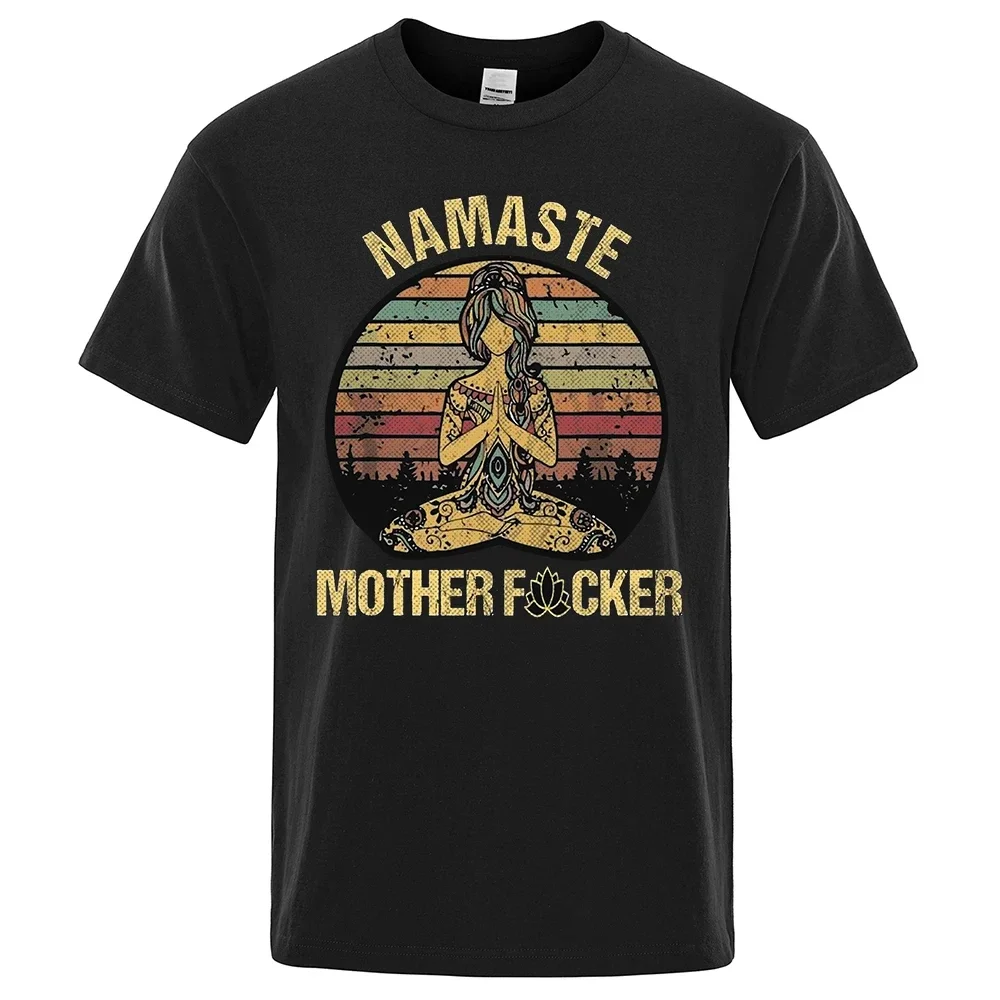 Vintage Namaste Mother Explicit Funny T-shirt T Shirt Men Tshirt Wome Cotton Tees Tops Loose Short Sleeves Oversized