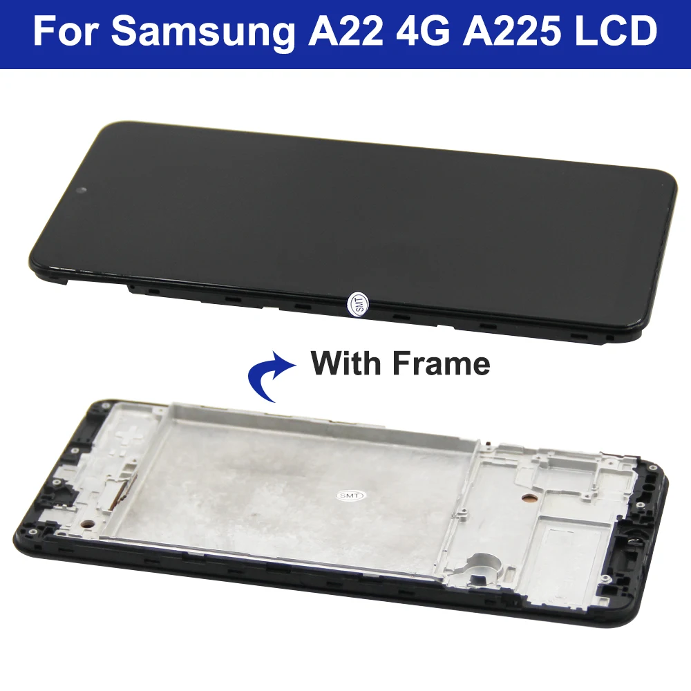 For AMOLED For Samsung A22 4G A225 SM-A225F SM-A225F/DS LCD Display Touch Screen Digitizer Assembly For Samsung A22 4G