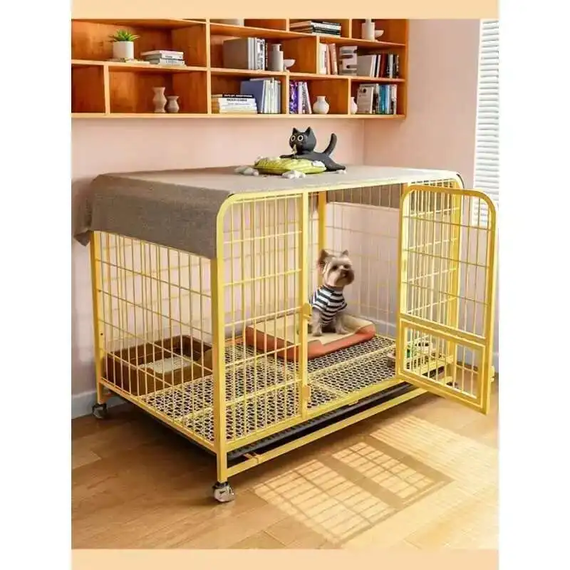 

Dog Cage Large Medium Dog Indoor with Toilet Separation Bold Pet Cage Golden Retriever Labrador Household Dog Playpen House