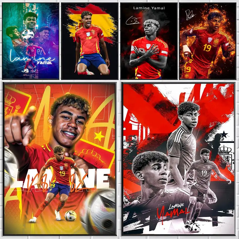 Football L-Lamine Sports Y-Yamal Poster Stylish Wall Art for Bedroom Living Room Bar Café Home Decor Gift