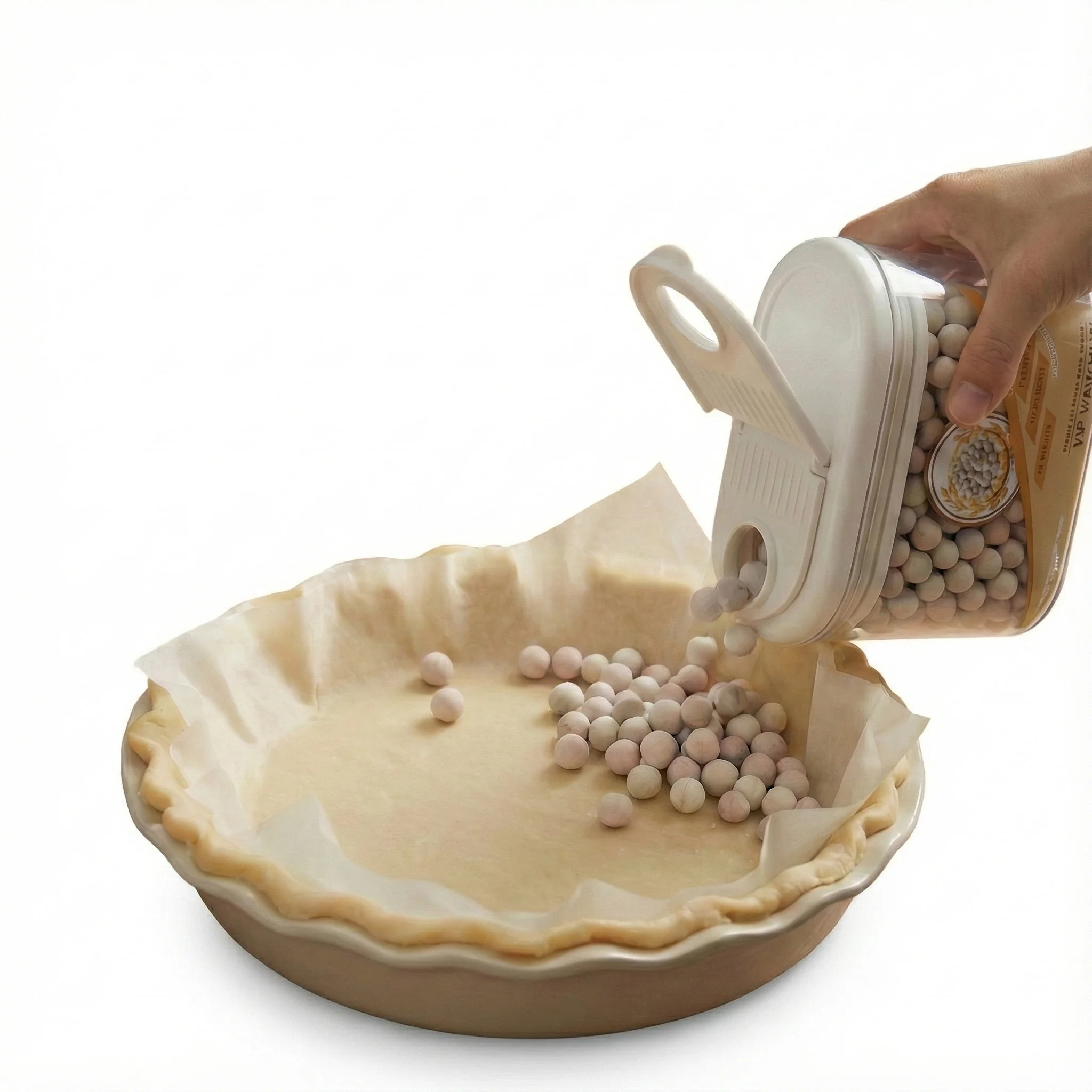 Ceramic Pie Weights Reusable 10mm Baking Beans Pie Crust Weights Natural Stoneware with Container,Ceramic Baking Beans