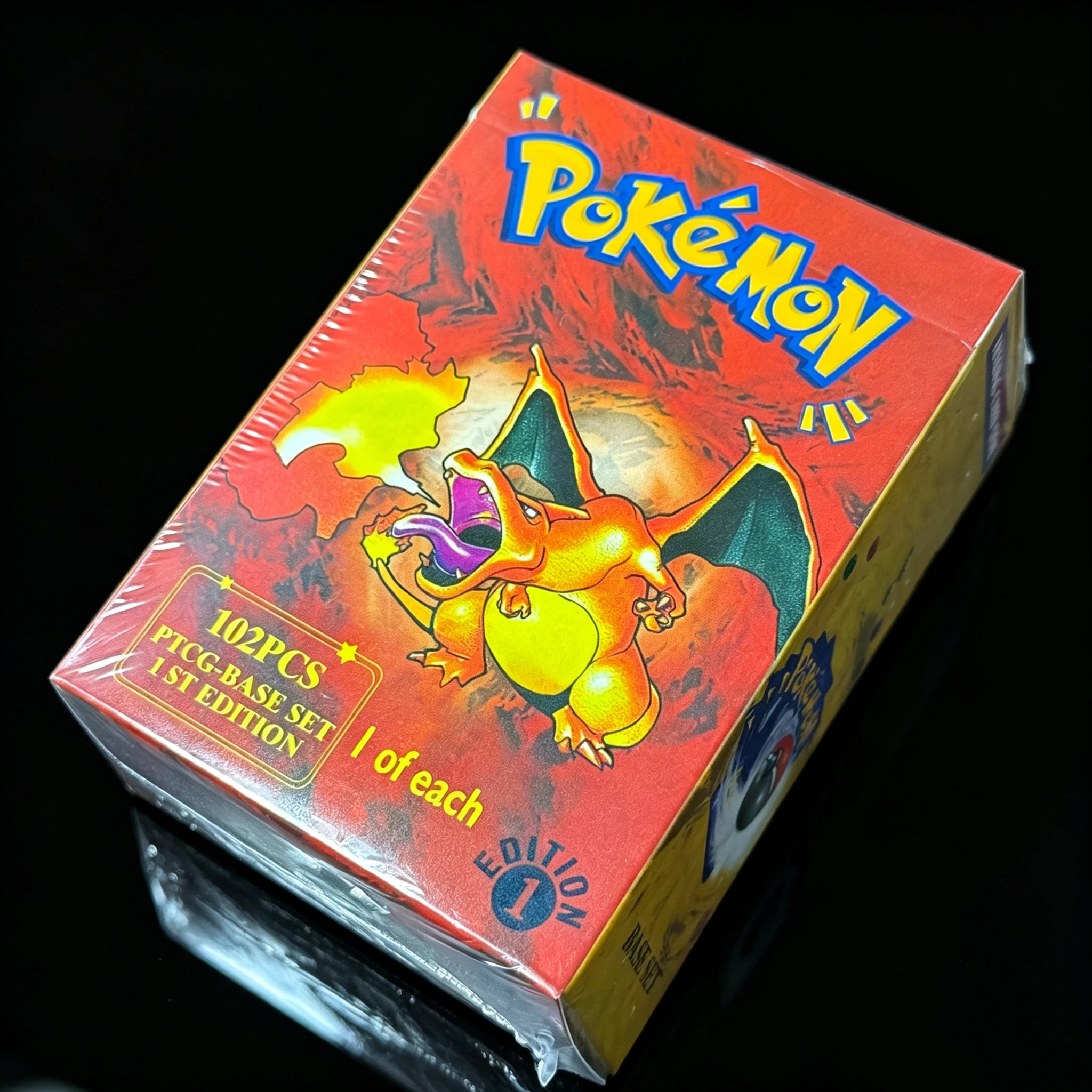 102PCS/Whole Set PKM English PTCG Base set Proxy Game Cards  Charizard Blastoise Venusaur Raichu Alakazam Mewtwo Chansey  Zapdos