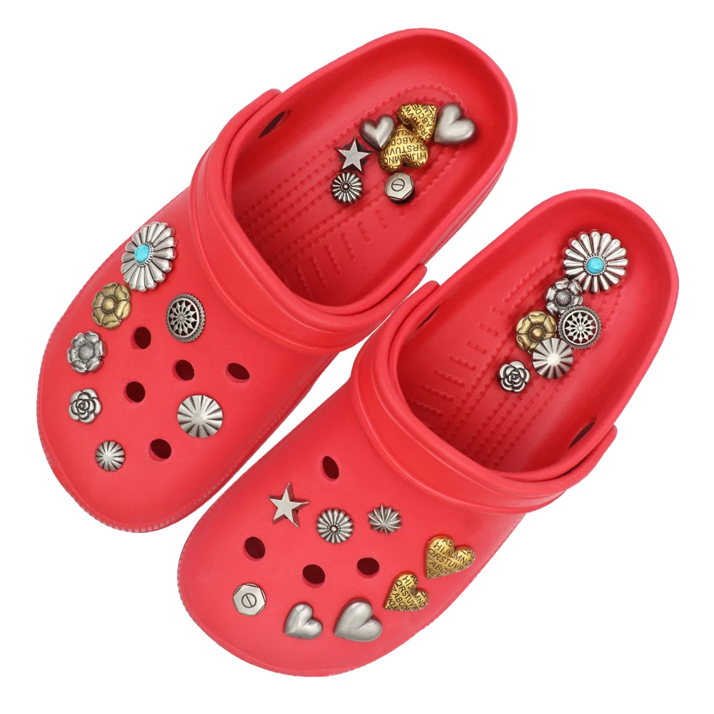 Shoe Accessories Charm Украшения Round Disc Heart Flowers Star Decorations Simulated Turquoise Pumpkin Infantil Sandals Adornos
