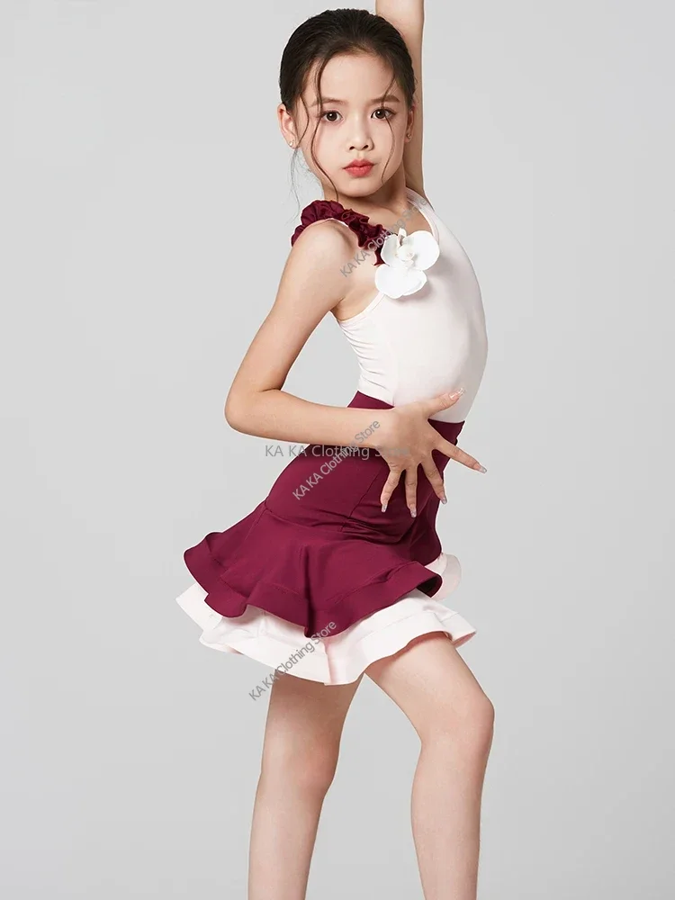 Cha Cha Tango Rumba Latin Dance Dress for Girls Training Samba Salsa Dancing Clothes Kids Competition Ballroom Dresses Costume