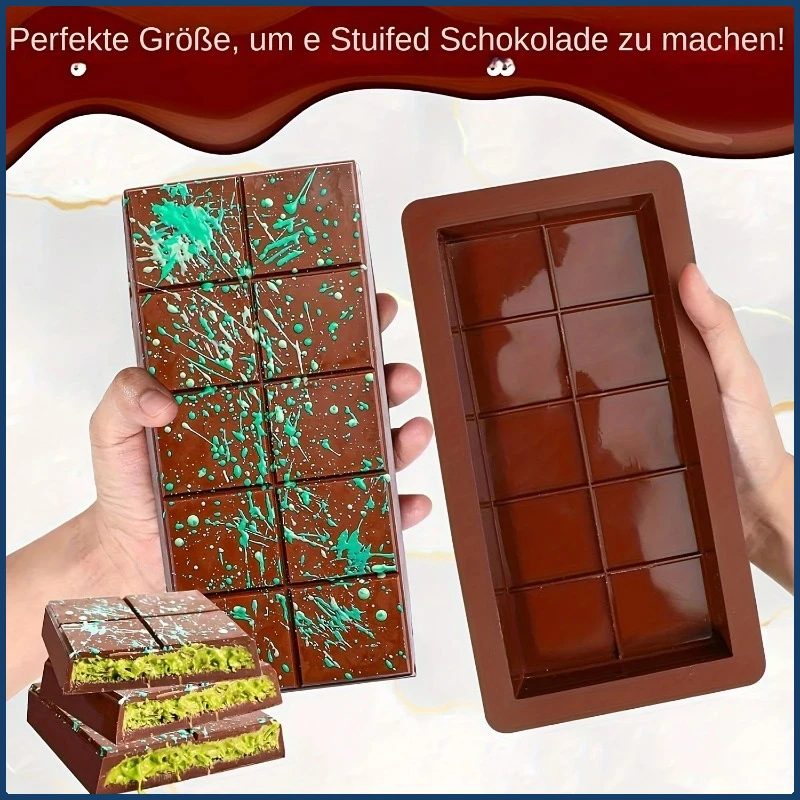 Chocolate Silicone Mold Diy Cake Baking Tools 10 Large Block Mold Can Be Separated Wax Melt Mold Easy To Remove