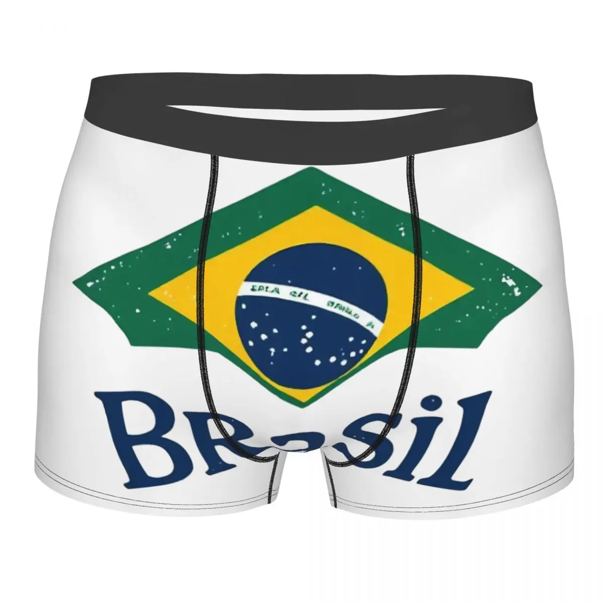 

Мужские боксеры с флагом Бразилии, мужские дышащие трусы с 3D принтом, трусы-брифы