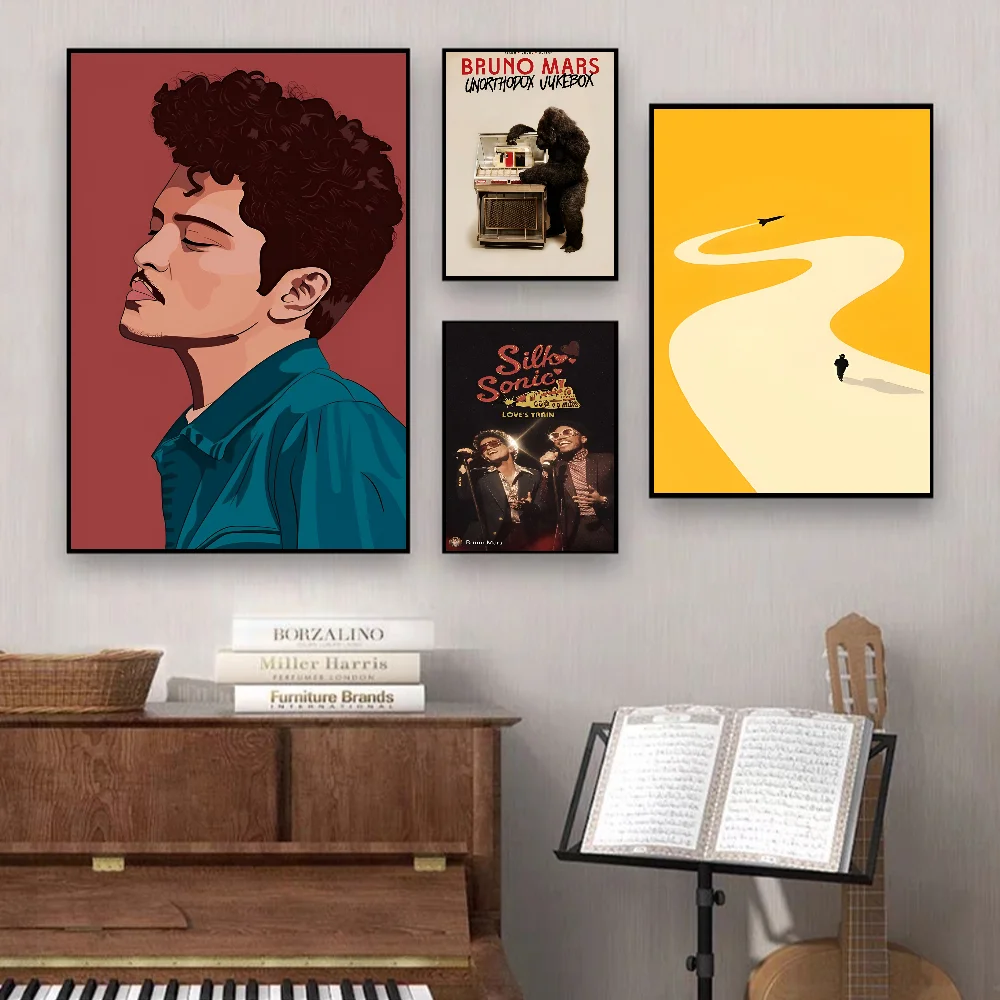 Bruno Mars Classic Vintage Posters HD Quality Wall Art Retro Posters for Home Room Wall Decor