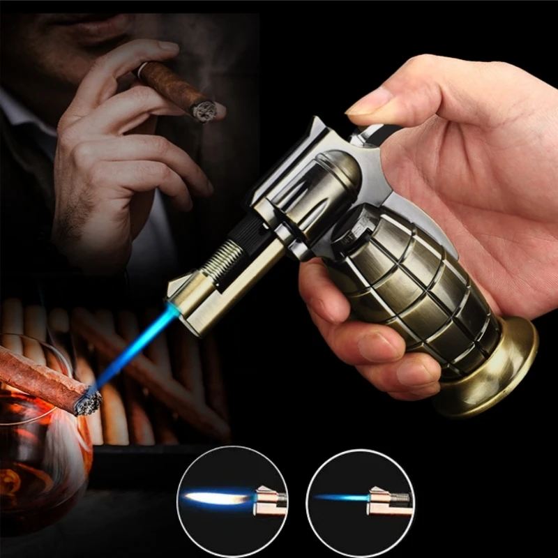 

New Metal Dual Fire Conversion Inflatable Lighter Portable Windproof Outdoor Barbecue Welding Gun Personalized Lighter