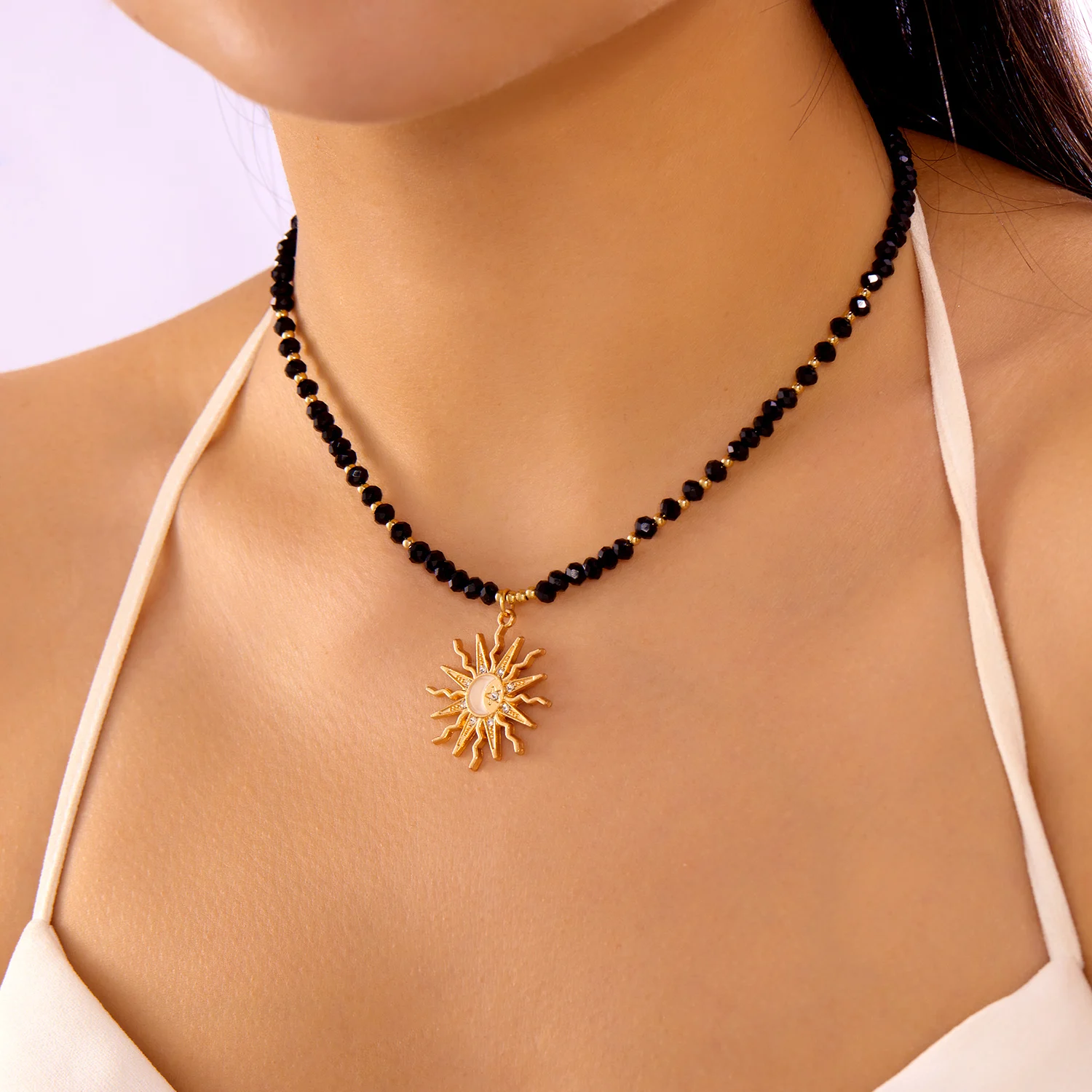 Mode Metall Sun Star Anhänger Halsketten für Frauen Böhmischen Bunte Perlen Kette Halsketten Handgemachte Exquisite Schmuck Geschenke – Detail 9