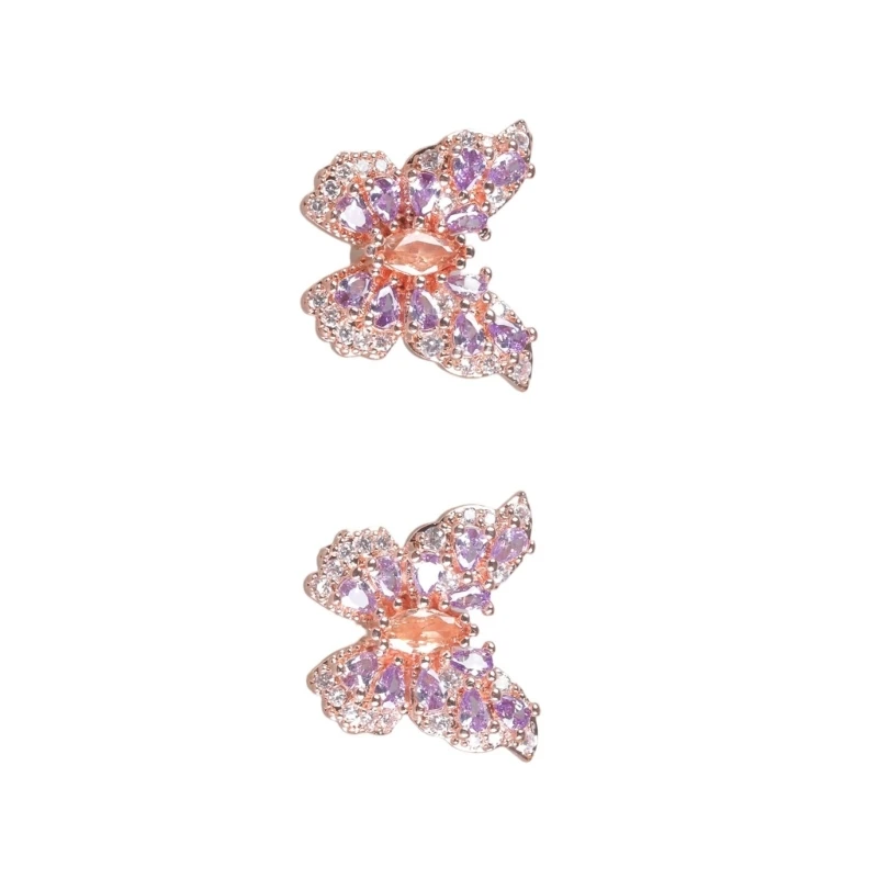  Luxury Metal Ear Attachments Featuring Sparkling Marquise Crystal Butterfly Design Simple Installation For Multiple Head