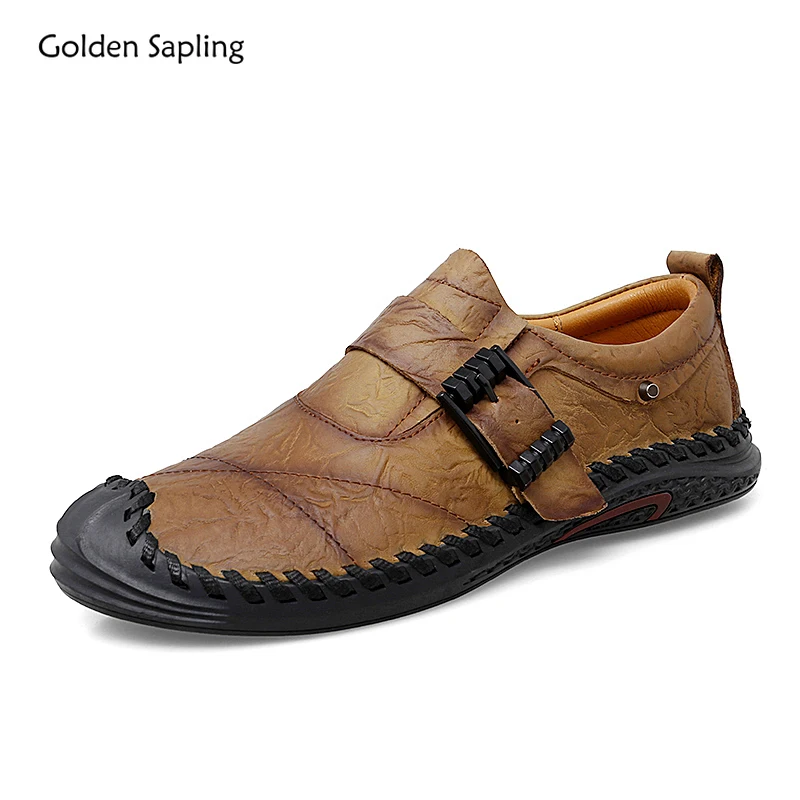 

Golden Sapling Retro Loafers for Men Classics Leather Flats Comfortable Slip on Men's Casual Shoes Leisure Party Business Shoes