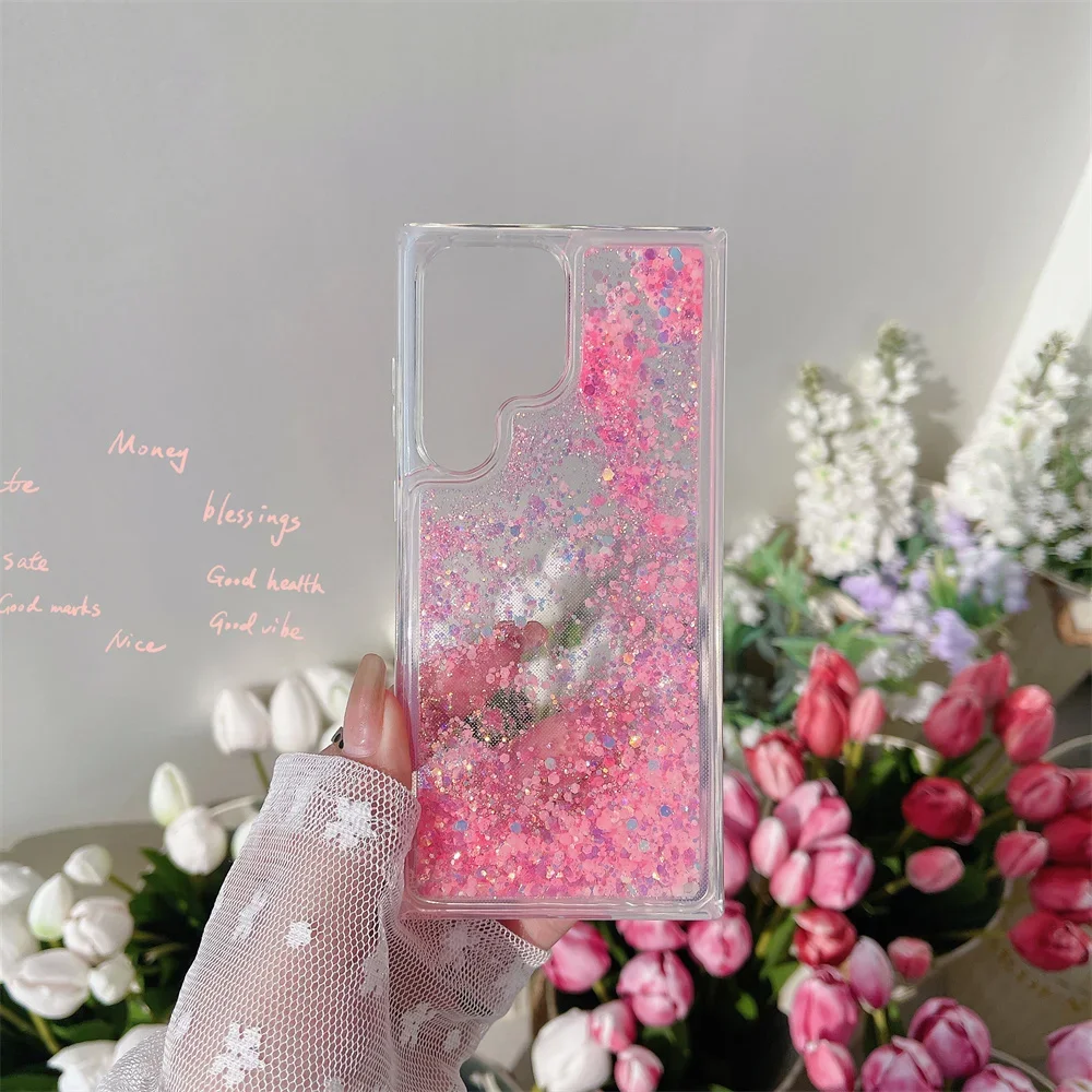 Luminous Quicksand Case For Samsung Galaxy S23 Ultra S22 S21 Plus S20 FE A54 A34 A14 A52 A12 A53 A33 A13 A51 Glitter Bling Cover