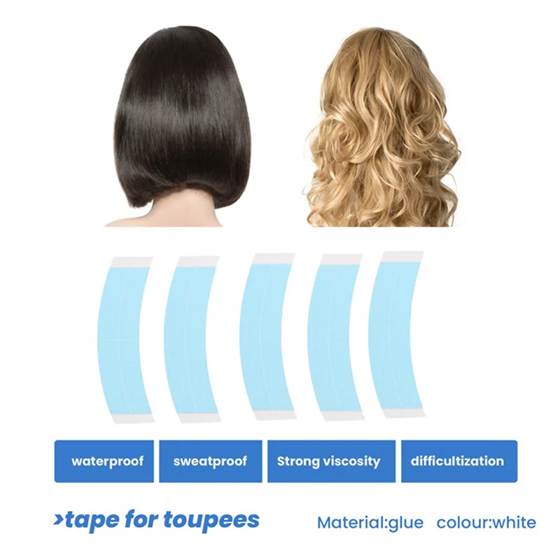 

72Pc Super Strong Duo-Tac Wig Double Tape Slitting Line Sided Adhesive Extension Hair Strips For Toupees/Lace Wig