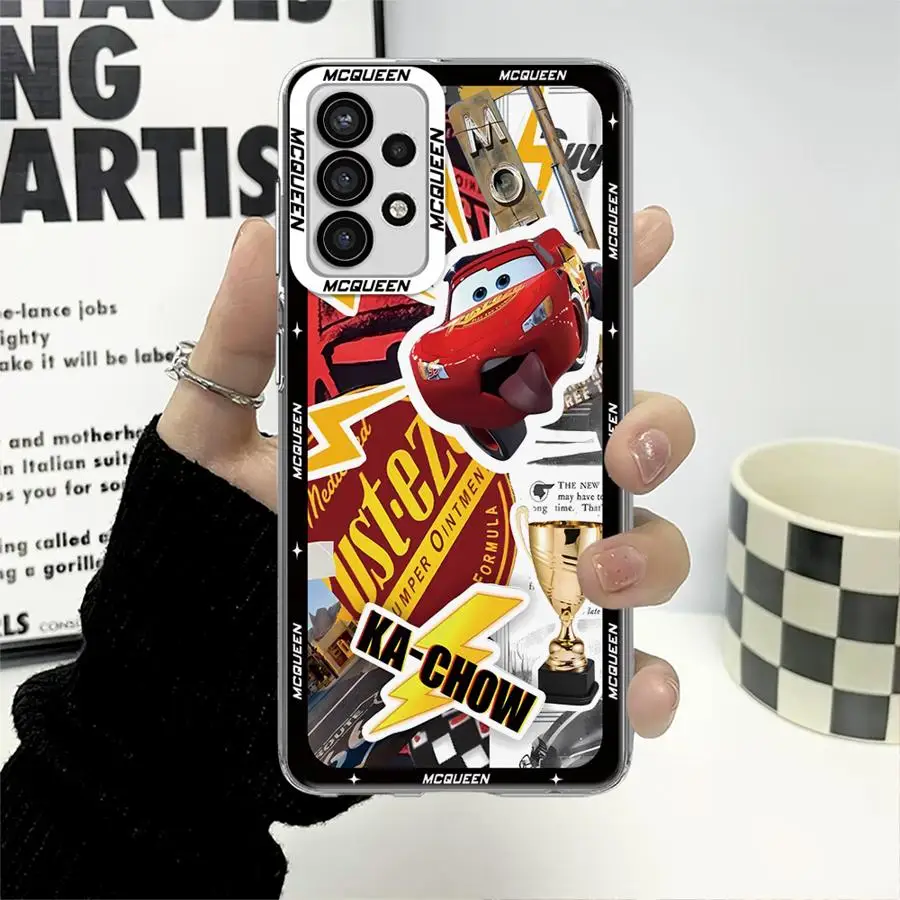 Transparent Clear Soft Case for Samsung Galaxy A72 A52 A32 A22 5G A12 A21s A51 A71 4G A50 A31 Disney Lightning McQueen