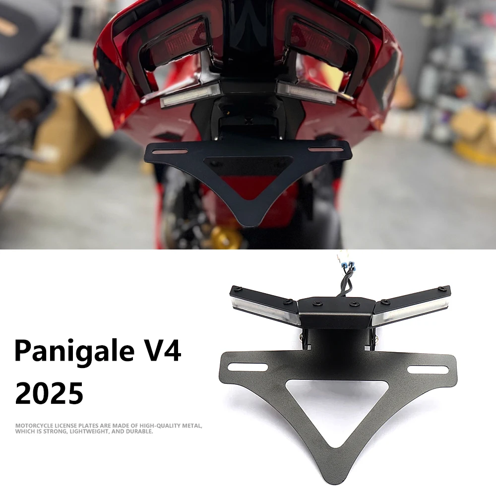 

V4 2025 License Plate Holder Fender Eliminator Registration Bracket Turn Signal Motorcycle Accessories For Ducati Panigale V4