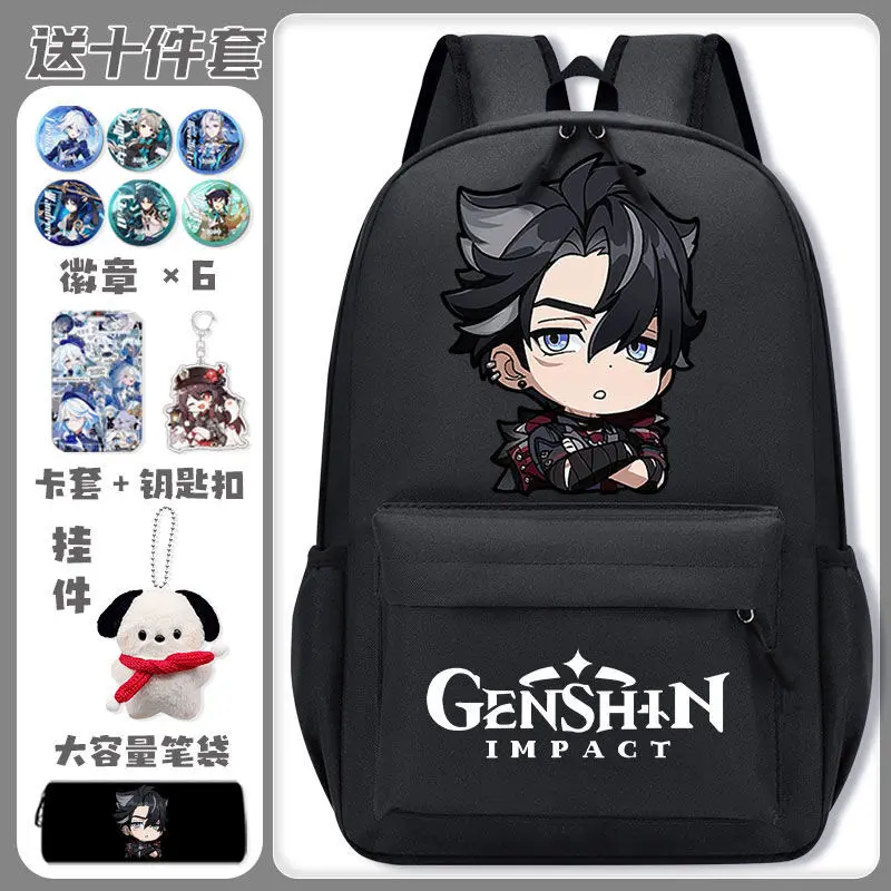 Genshin Impact New Lightweight Large Capacity Backpack For Middle Girls Boys Third To Sixth Grade Elementary School Students Ani