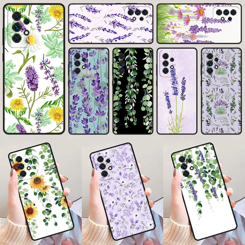 Eucalyptus Lavender For Samsung Galaxy A52 A72 A73 A20e A21S A50 A70 A11 A12 A42 A31 A40 A51 A71 A32 A80 A91 Phone Case