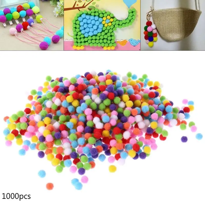 1000 pièces doux rond moelleux artisanat pompons boule couleur mélangée pompons 10mm bricolage artisanat