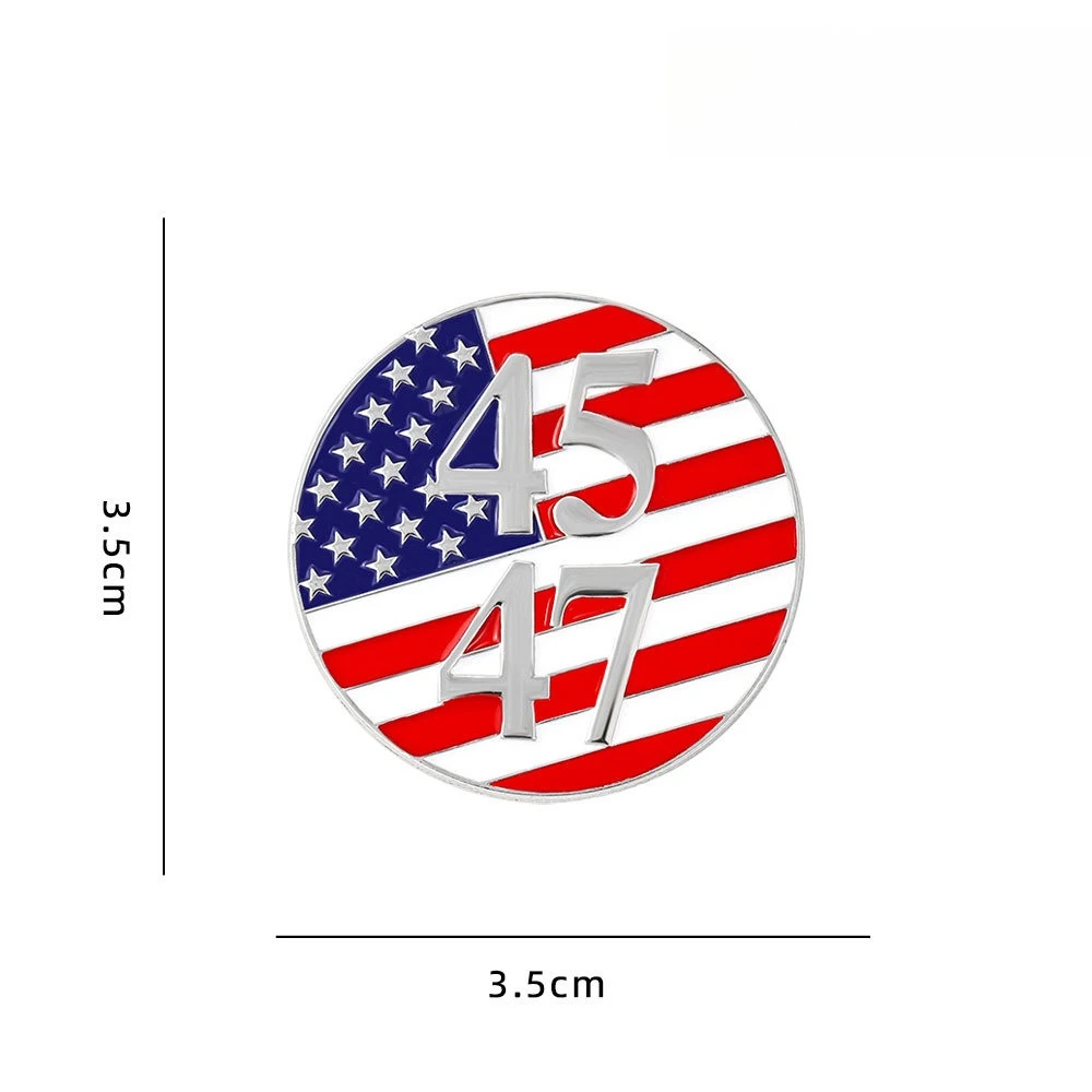 45 47 American Flag Enamel Lapel Pin Patriotic USA Flag Brooch Independence Day Themed Accessory Flag Pin for Clothing Backpack