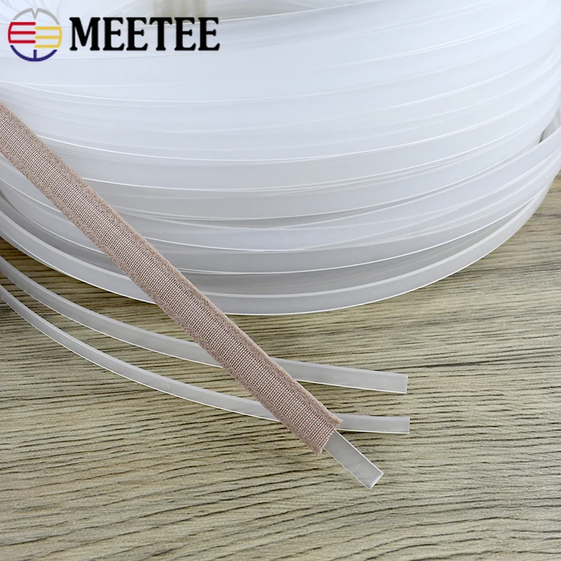 

10M Meetee 4-12mm Clear PP Plastic Corset Webbing Ribbon Tape Boning Bra Side Wedding Dress Support Strap DIY Sewing Accessories