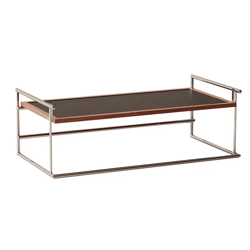 Coffee table household multi-functional sofa low table retro stainless steel coffee table
