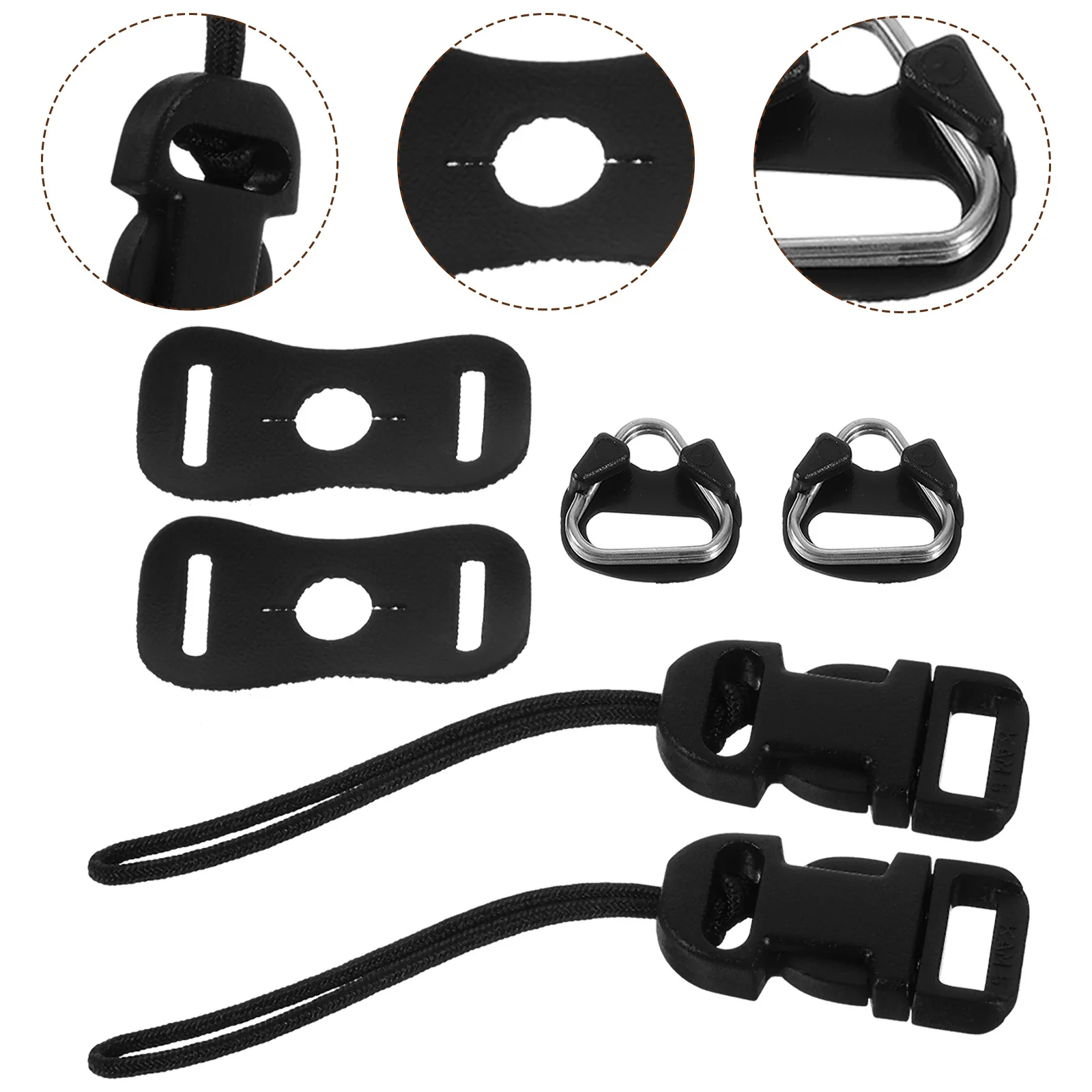 

1 Set Camera Strap Buckle Kit Triangular Rings Protective Covers Heavy Duty Lanyard Attachment For Dslr Cameras Accessories