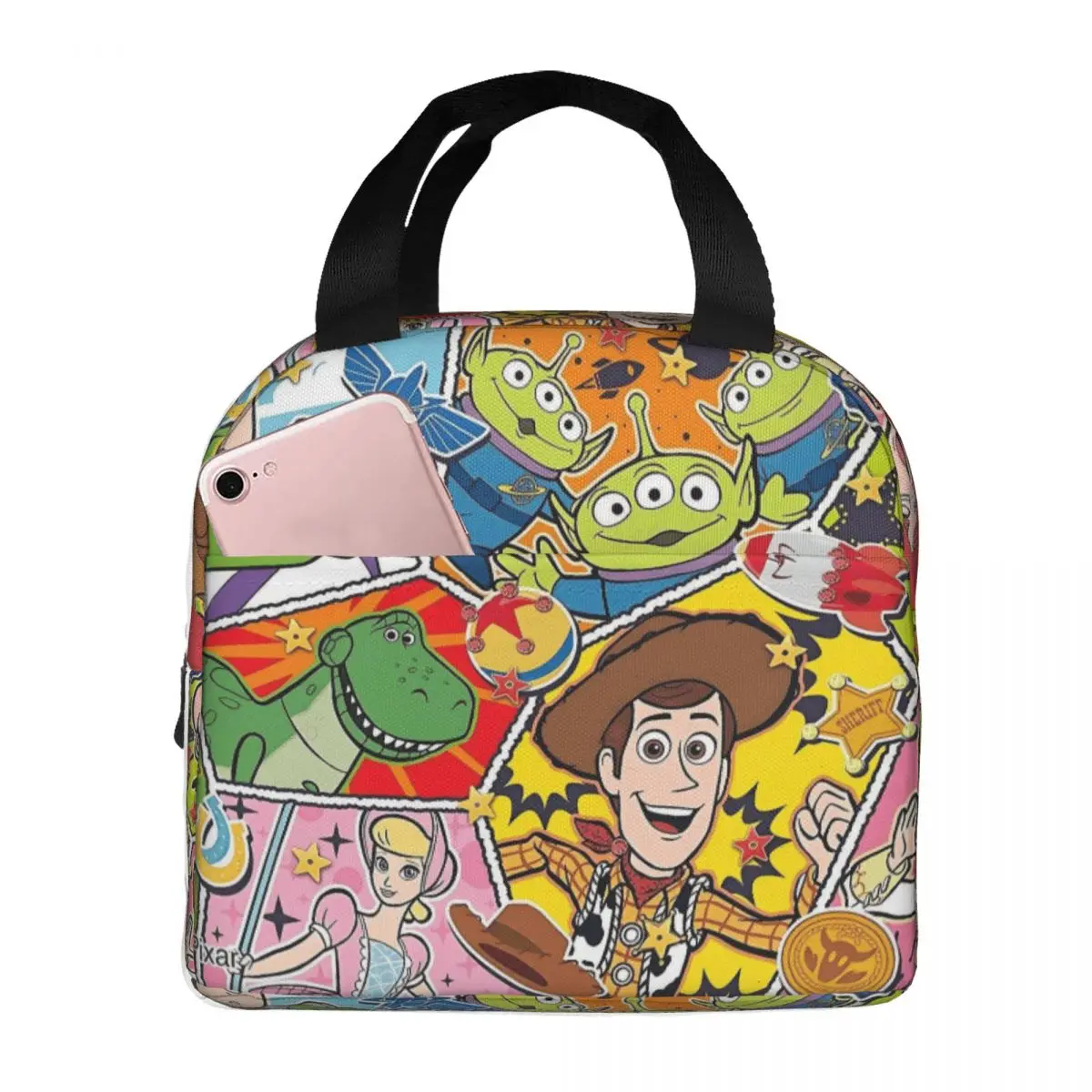 

Custom Toyes Anime Storyes Anime Insulated Lunch Bag for Women Portable Cartoon Cooler Thermal Bento Box Beach Camping Travel