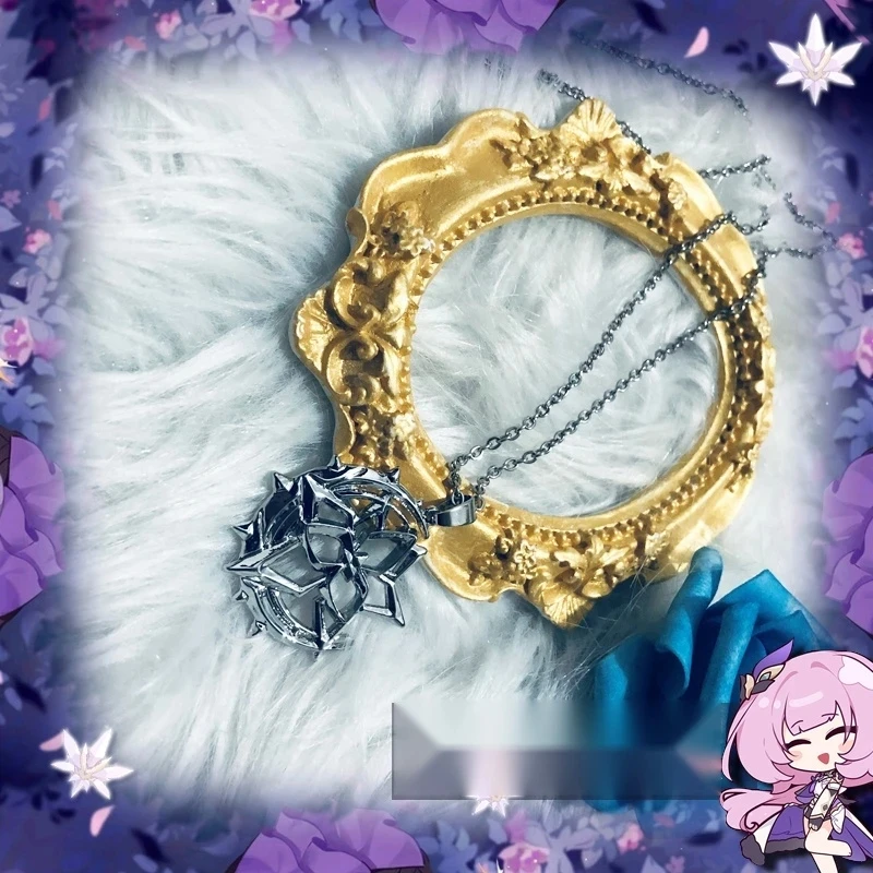 Game Honkai Impact 3 Cosplay Elysia HERRSCHER OF HUMAN:EGO Themed Necklace Anime Accessories Metal Jewelry Pendant Xmas Gift