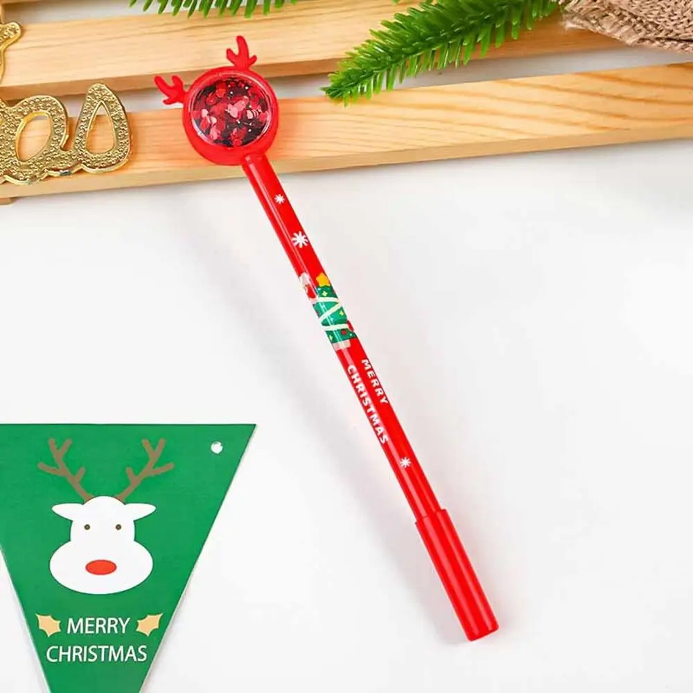

Children Gift Writing Pen 0.5mm Cartoon Sequins Elk Pressable Pens Signing Pen Christmas Gel Pens Christmas Stationary Supplies