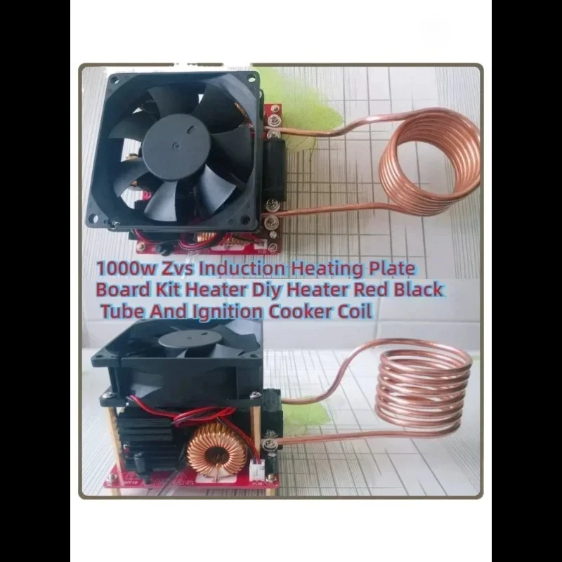 1 Juego de placa calefactora de inducción Zvs de 1000w, Kit de placa calefactora Diy, tubo rojo y negro y bobina de cocina de encendido J5s4