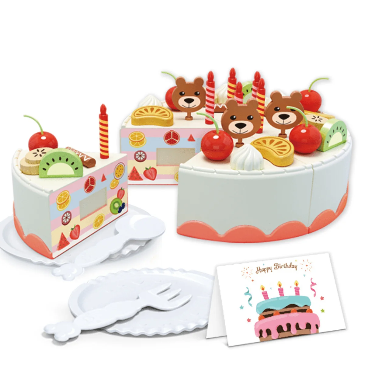 مجموعة مطبخ محاكاة كعكة الفاكهة DIY للأطفال، هدايا عيد الميلاد والهالوين للأطفال، لا تتطلب بطاريات