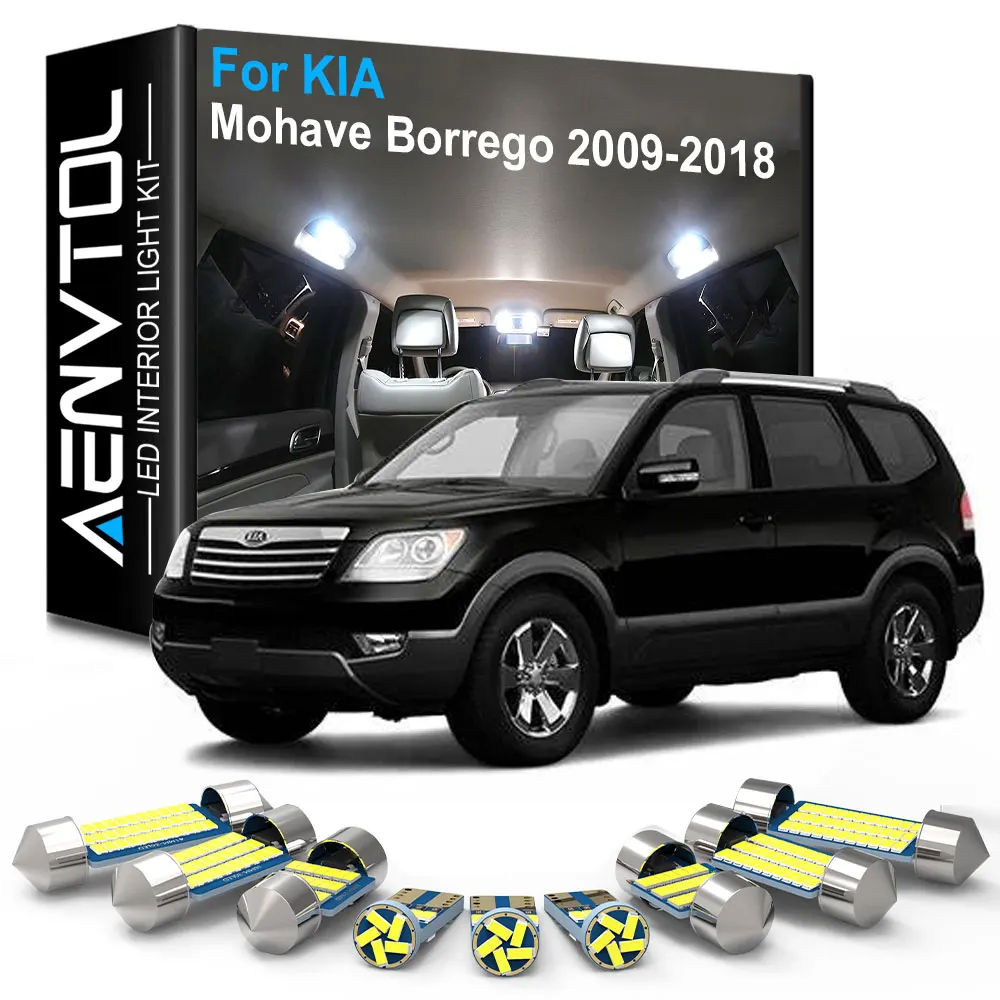 AENVTOL 14pcs Canbus Interior LED Light Kit For KIA Mohave Borrego 2009 2010 2011 2012 2013 2014 2015 2016 2017 2018 Accessories