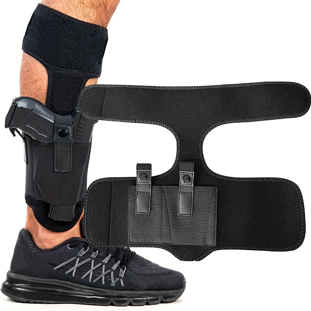 전술 조정 왼쪽 오른쪽 숨겨진 다리 권총 홀스터, 사냥을위한 Mag 홀더 파우치 포함 전체 중형 컴팩트 서브 컴팩트 권총