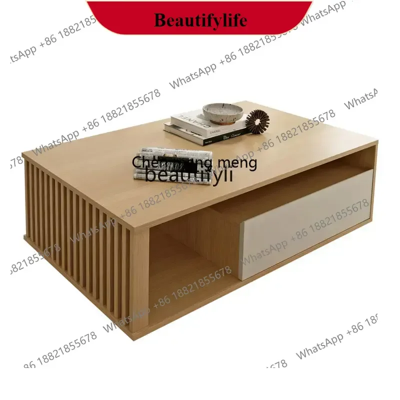 

G153 Modern Minimalist Log Style Coffee Table Japanese Living Room Small Apartment Home Minimalist Light Color Furniture