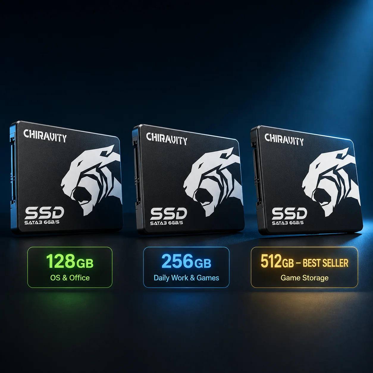 CHIRAVITY 2.5 Inch SATA3 SSD Upgrade 512GB 256GB 128GB Internal Solid State Drive for Desktop And Laptop view 4