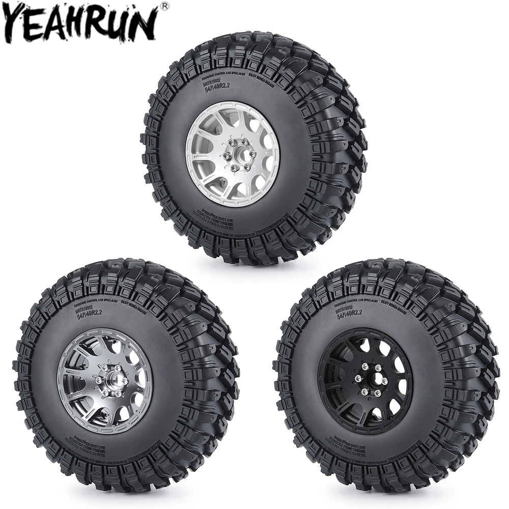 

YEAHRUN, 4 шт., набор колес и шин 2,2 для Axial Wraith 90048 90053 RBX10 1/10 Baja Rey, детали для машин на гусеничном ходу на радиоуправлении