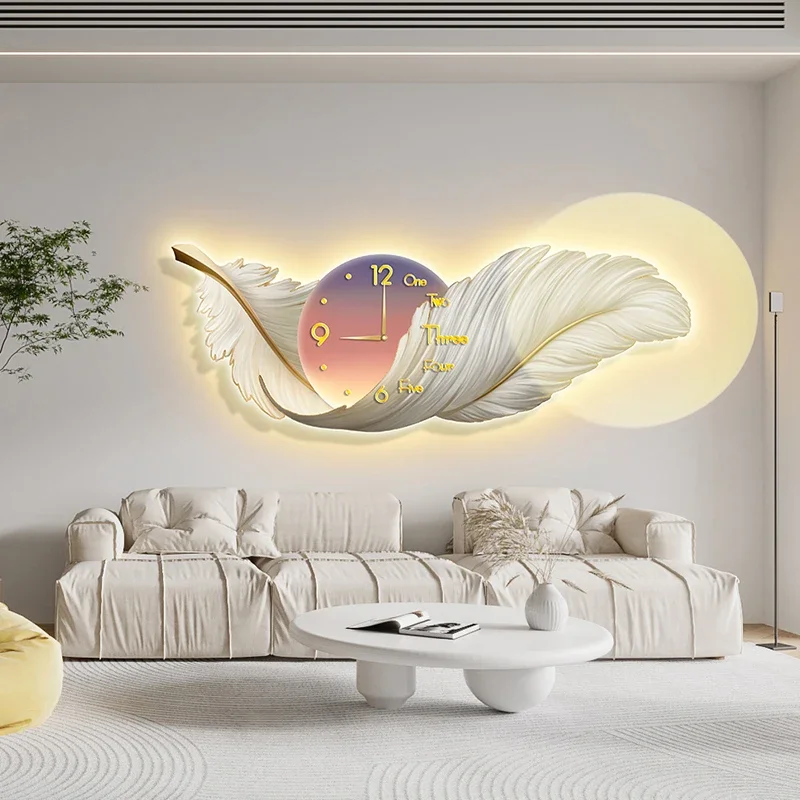 Nordic Restaurant Wall Clocks Led Digital Luxury Living Room Art Mural Interior Wall Watch Creative Horloge Murale Home Decor