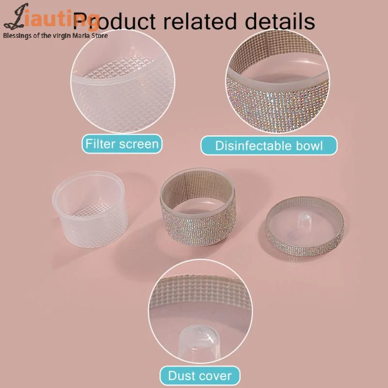 Desinfecção portátil para arte do prego brocas caixa de limpeza com diamante prego bits ferramentas caixa filtro manicure ferramenta esterilização