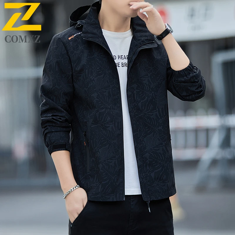 

Men's Detachable Hood Camo Jacket Mountain Outdoor Windproof Softshell Coat American Casual Tactical Military Style Hiking Parka