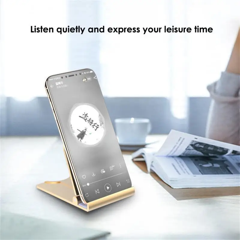 Mobile phone holder folding oil injection gold-plated lazy holder desktop multi-function multi-gear adjustment portable holder