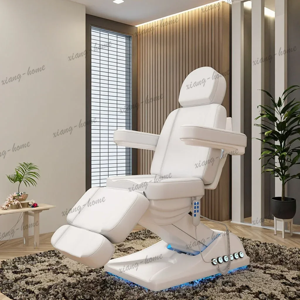 LSElectric Facial Bed LED Light Adjustable Esthetician Chair Medical Spa Treatment Table Beauty Salon Furniture