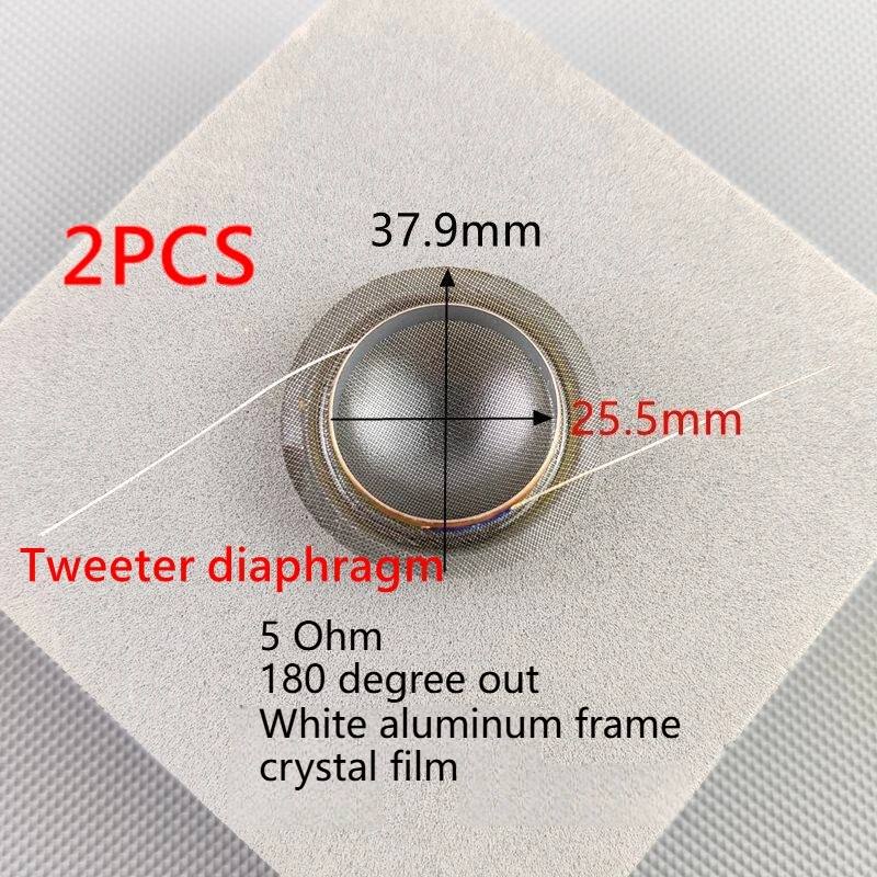 2PCS 25.5Cores Crystal Film Membrane 5Ohm 25.4mmTweeter Voice Coil White Aluminum Skeleton