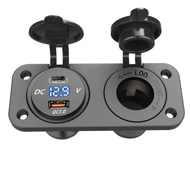 

12V USB Type-C and QC3.0 Car USB Port Outlet Charger Socket Charging Port for Car Marine Boat USB Car Socket