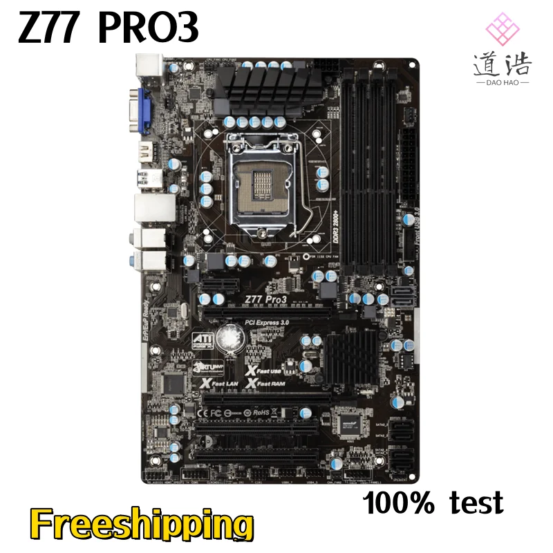 

Материнская плата для Asrock Z77 PRO3 32 Гб HDMI PCI-E3.0 LGA 1155 DDR3 ATX Z77, материнская плата 100% протестирована, полностью работает