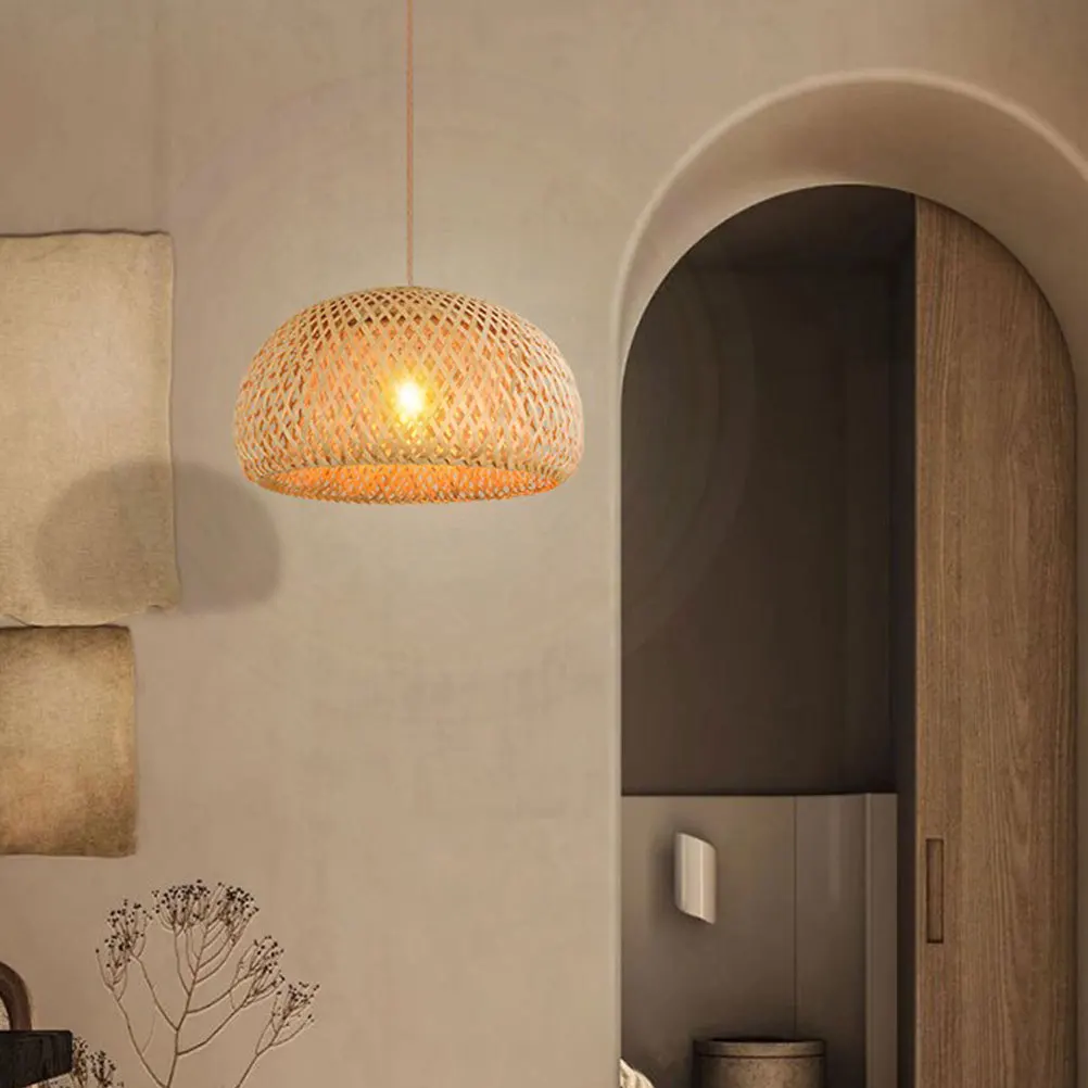 

Bamboo Chandelier Cover Hanging Lamp Shade Lampshade Barrel Shades Wall Stylish Drum Accessory